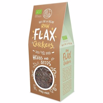 Fursecuri raw vegane din in cu ierburi aromate si seminte 90 grame