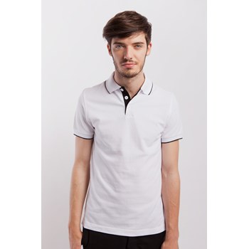 Tricou polo barbati James Nicholson alb-negru