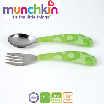 Munchkin - Set 2 tacamuri Lingurita si Furculita Inox 12L+