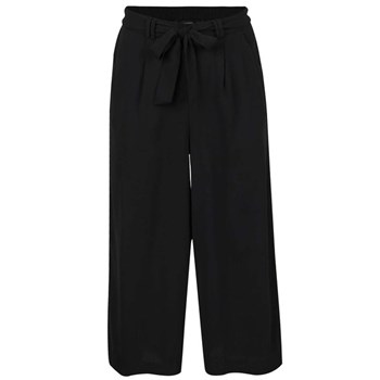 Pantaloni culottes negri VERO MODA Maili cu panglici in talie
