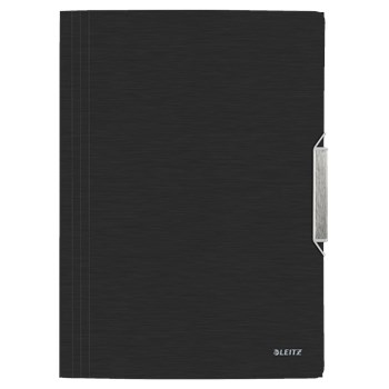 Mapa din plastic, A4, cu elastic, negru satin, LEITZ Style
