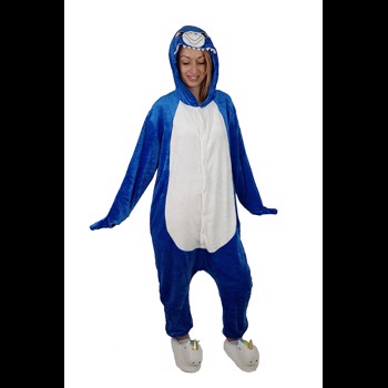 PJM57A-441 Pijama intreaga kigurumi, model rechin albastru