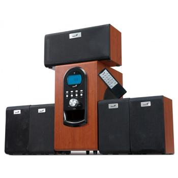 BOXE 5.1 GENIUS "SW-HF5.1 6000", RMS: 20Wx5 + 100Wx1, cherry wood, telecomanda "31730022101" 870204 001 001 (include timbru verde 1 leu)