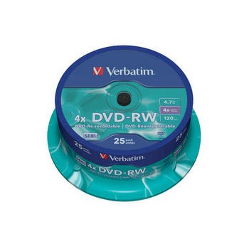 Mediu stocare Verbatim DVD-RW 4x Matt Silver Spindle 25 bucati