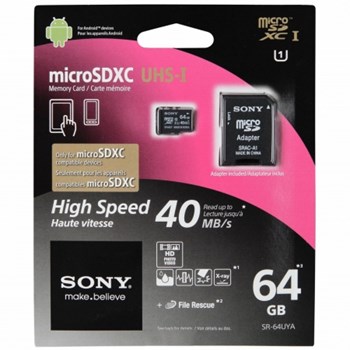 Card memorie Sony SR64UYA Micro SDXC 64GB, class 10 + adaptor