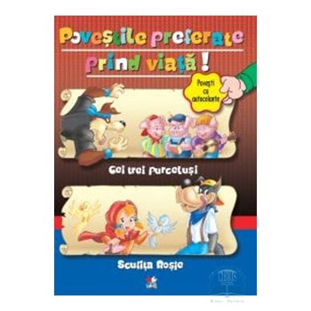 Cei trei purcelusi - Scufita Rosie - Povesti cu autocolante