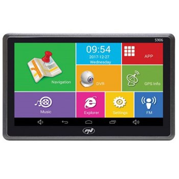 Sistem de navigatie GPS + DVR PNI S906 ecran 7 inch cu Android 6.0 harti Here Maps si Waze cu radarele din Romania pni-s906