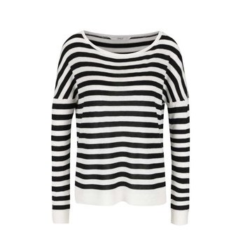 Pulover subtire crem cu negru ONLY Love