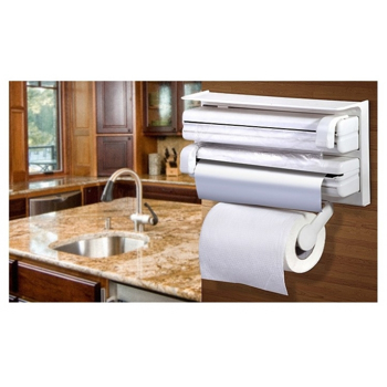 Dispenser triplu pentru bucatarie, folie aluminiu, folie strech, prosoape hartie