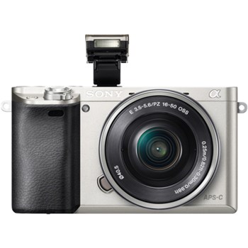 Sony ILCE6000, 24.3MP, Silver + Obiectiv 16-50mm