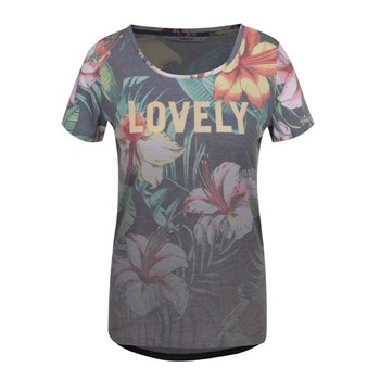 Tricou gri ONLY Tropical Summer cu imprimeu floral