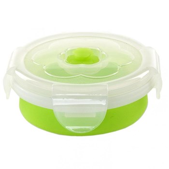Recipient pliabil din silicon pentru hrana Nuvita 4666, 230 ml, Verde