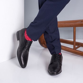 Pantofi barbati Piele Ivano negri eleganti