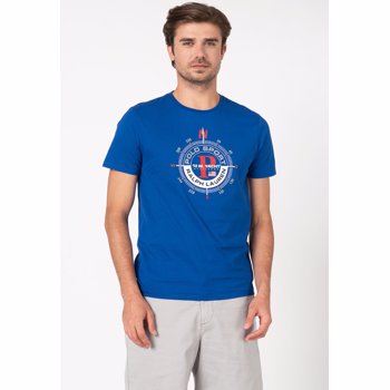 Tricou din bumbac cu decolteu la baza gatului