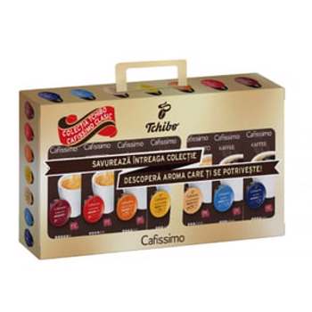 Pachet capsule cafea Tchibo Cafissimo Collection, 7 Sortimente, 70 capsule, 506g