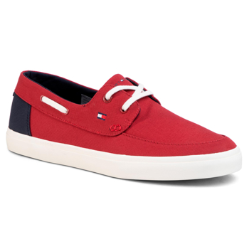 Teniși TOMMY HILFIGER - Seasonal Core Boat Shoe Sneaker FM0FM02760 Regatta Red XIT