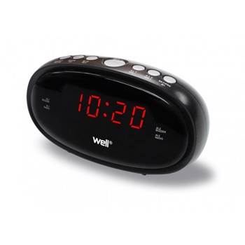 Ceas cu radio Relax Well, led rosu, 10 posturi FM presetate