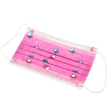 Masca faciala protectie FFP1 pentru copii, marimea M, cu 3 straturi de protectie, culoare roz, set 5 bucati, steril