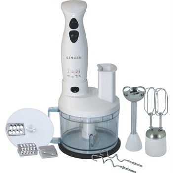Blender multifunctional Singer SPM 400 400W 2 viteze vas 750ml 5 accesorii Alb spm 400