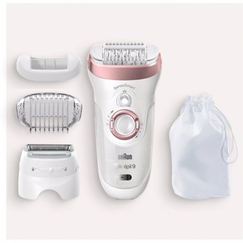 Epilator Braun Silk-epil 9720, 40 de pensete, Tehnologie SensoSmart, Accesorii pentru ras/tuns, Wet&Dry