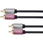 Cablu Kruger&Matz 2 x 2 RCA tata, 1 m, Negru