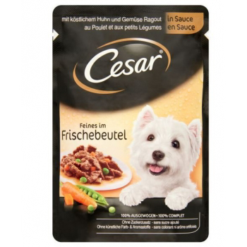CESAR Pui și Legume, bax hrană umedă câini, (în sos), 100g x 24