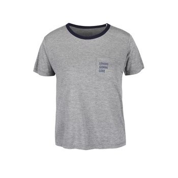 Tricou gri cu buzunar ZOOT Original Lover Gonna Love pentru femei