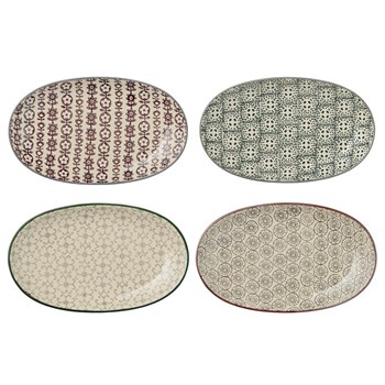 Set 4 Farfurii Karine Gri/Verde/Violet, l13xL21,5xH2,5 cm