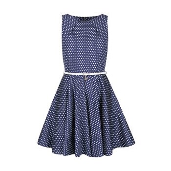Rochie bleumarin cu buline albe Closet