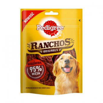 PEDIGREE Ranchos, recompense câini, fâșii uscate, Vită, 70g
