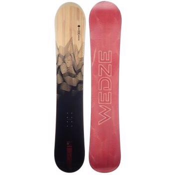 Snowboard pârtie & All Mountain SNB 100 Negru/ Roșu/ Imprimeu Lemn Bărbați WED'ZE