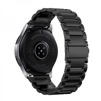 Bratara cu zale si telescop QuickRelease universala 22mm din otel inoxidabil pentru Samsung Galaxy Watch 46/ Gear S3 Huawei Watch GT negru
