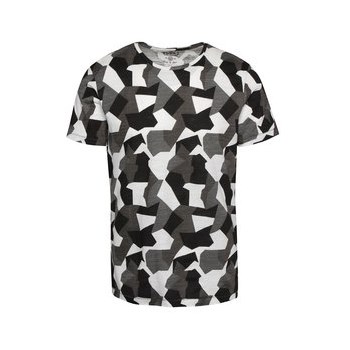 Tricou alb cu gri Blend model camuflaj