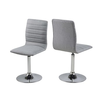 Set 2 scaune metalice tapitate cu stofa Piper Light Grey