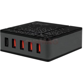 Alimentator Retea Arctic 220V Universal 1x USB Quick Charge 2.0 4x USB Smart Charge 8000mA 40W Negru quick charger 8000 (eu)