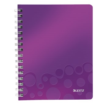Caiet de birou, A5, dictando, mov metalizat, LEITZ WOW