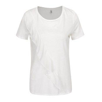 Tricou crem ONLY Tascha cu volan decorativ