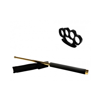 Set baston telescopic 65 cm auriu box negru 0.5 cm grosime