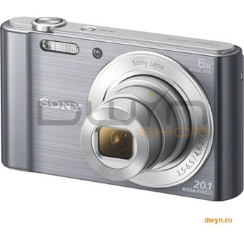 Camera foto Sony Cyber-Shot W830 Silver, 20.1 MP, senzor CCD, zoom optic 8x, lentile Carl Zeiss, sta