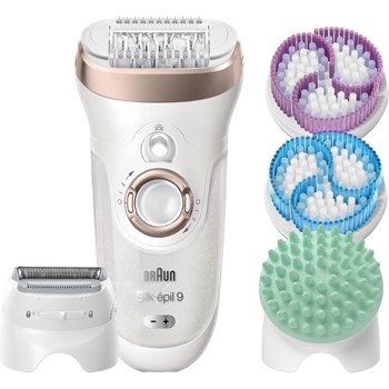 Epilator SE9-961V Wet&Dry SkinSpa Legs&Body, 40 de pensete, acumulator, 12 accesorii, Alb/Auriu