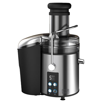 Storcator de fructe si legume , 800 W, Recipient suc 1 l, Recipient pulpa 2 l, 5 Viteze, Tub de alimentare 75 mm, Control digital, Inox/Negru