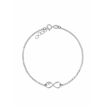 Bratara e-Crystal din Argint 925 placat cu rodiu si charm Infinit cu Cristale Swarovski BSINFSW