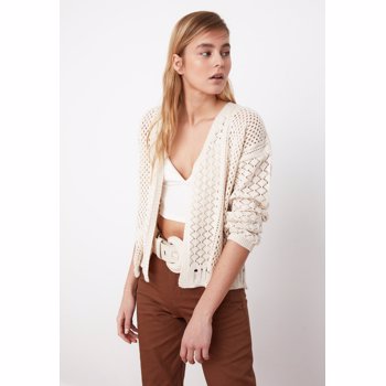 Cardigan cu maneci cazute si model cu perforatii
