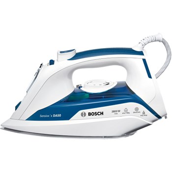 Fier de calcat BOSCH Sensixx'x TDA5028010, Ceranium-Glissee, 180g/min, 2800W, alb - albastru