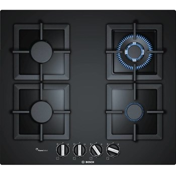 Plita incorporabila Bosch PPH6A6B20 Gaz 4 arzatoare 60cm stical cuart Negru pph6a6b20