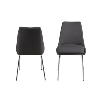 Set 2 scaune din metal tapitate Alison Dark Grey II