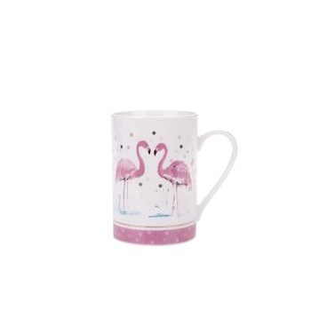 Cana din portelan Cooksmart Flamingo cu imprimeu