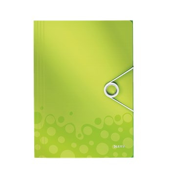 Mapa din plastic, A4, cu elastic, verde metalizat , LEITZ WOW