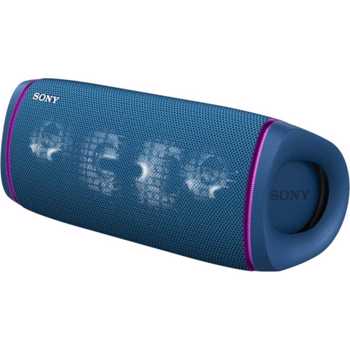 Boxa portabila Sony SRS-XB43L, Extra Bass, Efect de lumini, Rezistenta la apa IP67, Bluetooth 5.0, NFC, Autonomie 24 ore, Microfon, USB Type-C, Albastru