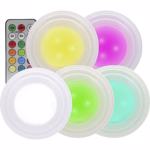 Set 5 lampi de veghe LED MEDIASHOP Handy Lux Colors M20054, 3W, IP65, telecomanda, multicolor